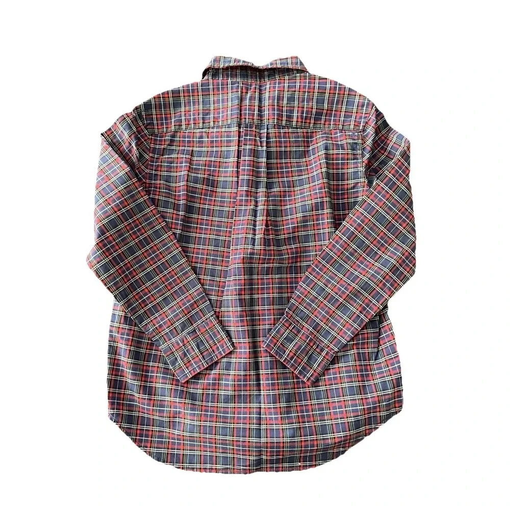 Polo Ralph Lauren Boy Size 5 Plaid Button Down Shirt Navy Red Long Sleeve Cotton